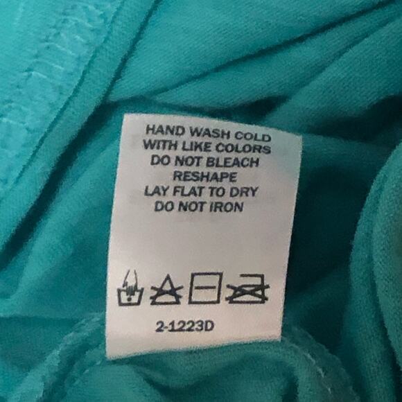 Vanity Green White Floral Sheer Lace Rhinestones Blouse Size Small - Picture 9 of 11